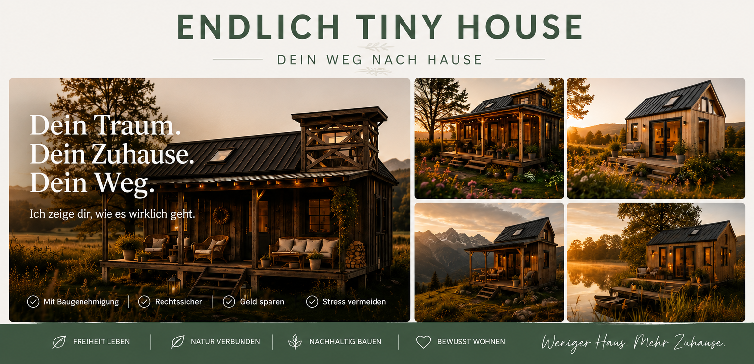 Endlich Tiny House – Dein Traum. Dein Zuhause. Dein Weg.